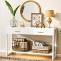 41.3" Modern Entryway Console Table with Foot-Sensor Light, White