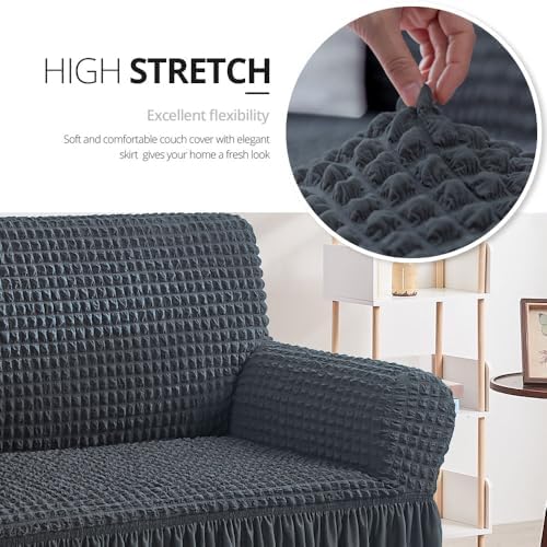 NICEEC Loveseat Covers Washable Love Seat Couch Covers Slipcover with Skirt