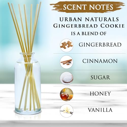 Urban Naturals Reed Diffuser Set, Gingerbread Cookie - Bathroom Shelf Décor