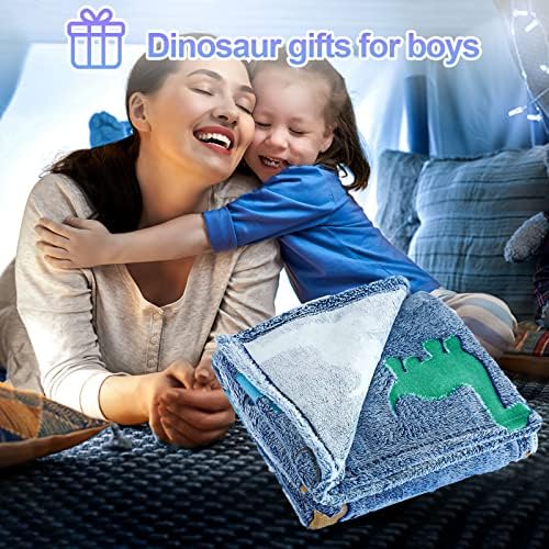 TEHALK Dinosaur Blanket For Boys, Glow In The Dark Blanket For Kids, Soft Polyester Fleece Throw Blanket 50"x60", Dinosaur Gifts For Boys/Kids/Toddler, Birthday Gifts