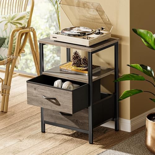 Huuger Night Stand Set of 2, Nightstand with 2 Drawers, Bedside Table