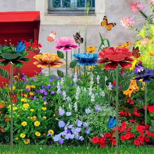 6 Pack Bee Watering Station, Bee Feeder Metal Butterfly Water Feeder
