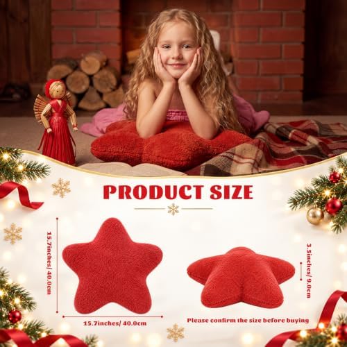 Soaoo 5 Pcs Star Fluffy Pillow Star Shape Pillow, Warm Collection
