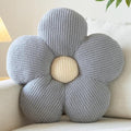Flower Pillow, Decorative Throw Pillow for Couch, Cute Decor Pillows for Bed, Aesthetic Flower Shaped Pillow Fun Cushion (Grey, 19.6 Inches)