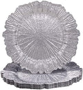 MAONAME Silver Charger Plates Set of 6, Reef Chargers for Dinner Plates
