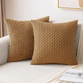 MIULEE Decorative Throw Pillow Covers 18x18 Light Coffee Textured Corduroy
