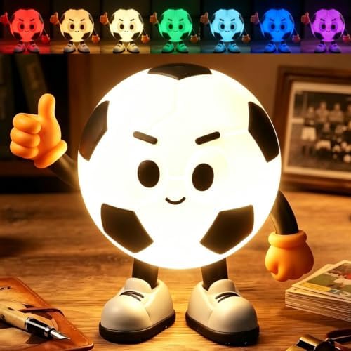 YR YRHH-PET Positive Soccer Night Light, Boy Sports Lamp, Cute Room Décor