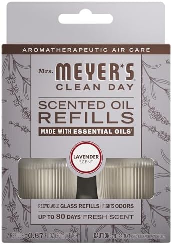 MRS. MEYER'S CLEAN DAY Premium Scented Oil, Lavender, 2 Refills