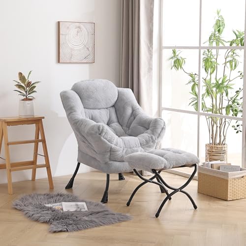 LITA Lazy Chair with Ottoman, Comfy Accent Reading Chair