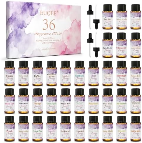 EUQEE Top 36 Scents Fragrance Oil Set for Diffuser for Home