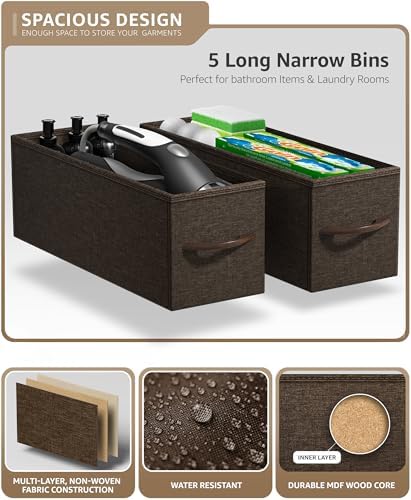 Sorbus 5-Drawer Narrow Dresser for Bedroom (Brown)