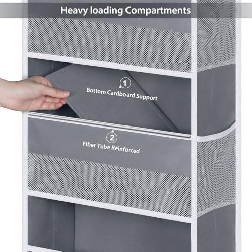Univivi Over the Door Organizer for Baby Essential, 5-shelf, Grey