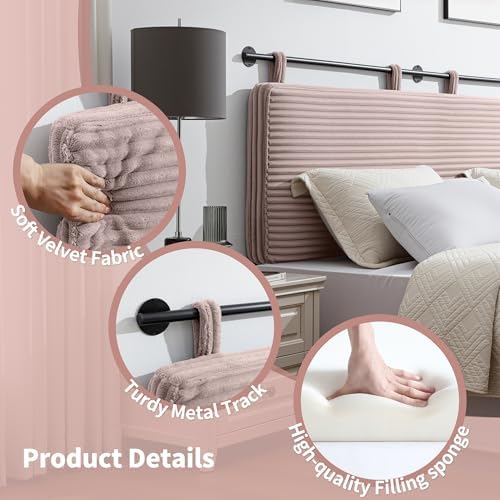 UEV King Headboard Only, Wall Mounted Hanging Upholstered Bed Head Board