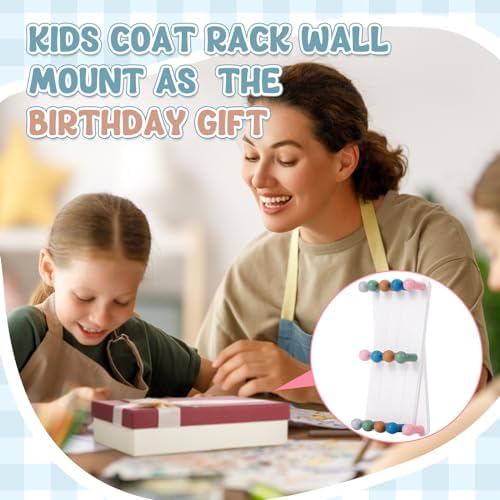Suzile Kids Coat Rack Wall Mount Expandable Accordion, Morandi Color