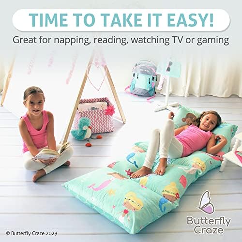 Butterfly Craze Floor Pillow Cover Plush Folding Lounger Bed Cushion Case