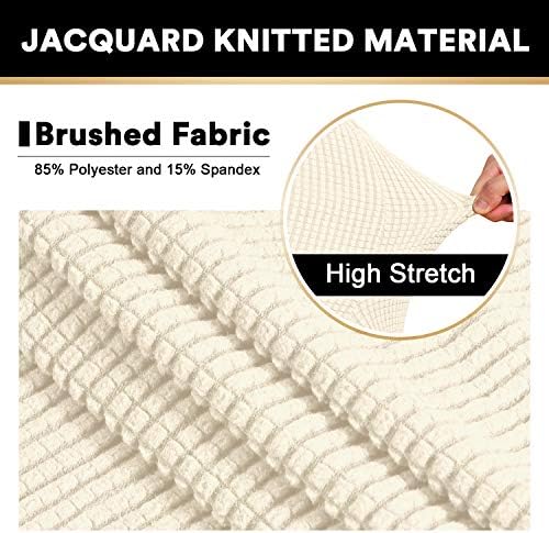 PrinceDeco Couch Covers for 3 Cushion Couch Sofa Pet Friendly Extra Large Couch Cover for Oversized Sofa Washable Furniture Protector Fitted Sofa Slipcovers Stay in Place(XL Sofa, Biscotti Beige)