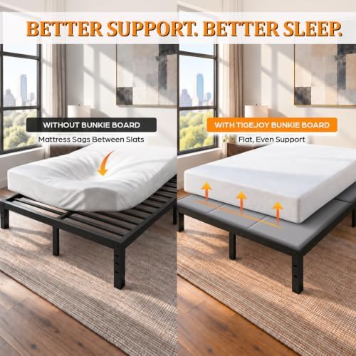 TigeJoy Heavy Duty Bunkie Board Full Size 54''x75'', Non-Slip Bed Support