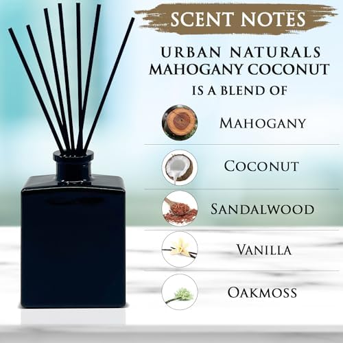 Urban Naturals Reed Diffuser Set, Mahogany Coconut - Bathroom Shelf Décor
