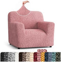 PAULATO Premium Stretch Couch Covers for Sofa - Sofa Chair Cover Washable, Dogs & Pets Friendly - Elastic Polyester Loveseat Slipcovers - Non-Slip Love Seat Couch Covers - Coral Pink (21"-39" Wide)