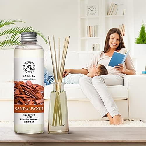Reed Diffuser Refill Sandalwood 6.8 Fl Oz - 200ml - Room Diffuser Refill - Home Fragrance - Scented Diffuser - Fresh Fragrance - Aromatherapy - Air freshener - Fresh and Long Lasting Fragrance