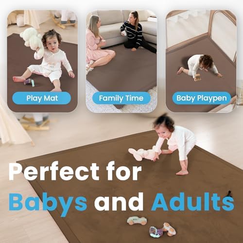 1.3" Thick Baby Play Mat for Floor,79x158 Large Memory Foam Tummy Time Mat