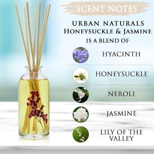 Urban Naturals Reed Diffuser Set, Honeysuckle & Jasmine - Bathroom Décor