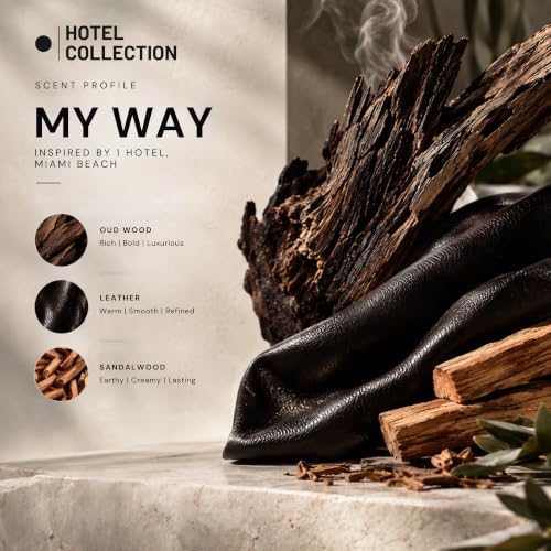 Hotel Collection - My Way Essential Oil Scent - Luxury Hotel Inspired Aromatherapy Scent Diffuser Oil - Lush Sandalwood, Warm Virginia Cedar, & Beautiful Iris - 16.9 fl oz 500mL