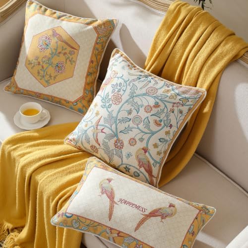 patdrea Designer French Vintage Throw Pillow Cover,18"x18",Set of 2