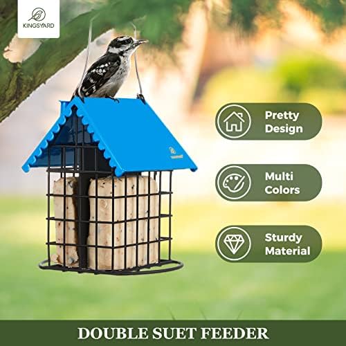Kingsyard All Metal Double Suet Bird Feeder with Perch