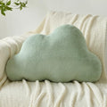 Cloud Pillows, Decorative Throw Pillow with Soft Plush for Couch Bed, Cloud Shaped Pillow Room Decor with Fluffy Faux Rabbit Fur for Living Room Bedroom (Sage Green, 14.5x22.4 Inches)