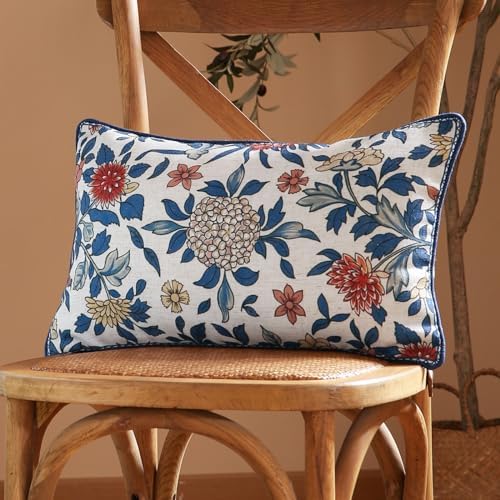 patdrea Designer French Vintage Floral Throw Pillow Cover,12"x20"