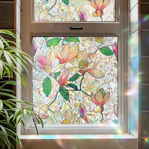 ADD.HERES Rainbow Window Privacy Film, Stained Glass Cling, 35.4" x 78.7"