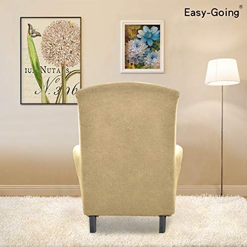 Easy-Going Stretch Wingback Chair Sofa Slipcover Beige