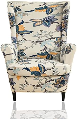 Wing Chair Slipcover, 2-Piece Printed Wingback Chair Cover