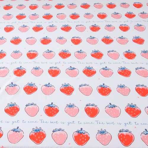Bedding Fitted Sheet with Deep Pocket,Cute Fruit Printed Fabric Bed Sheets (Pink Strawberry, Twin)