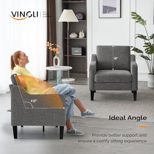 VINGLI Accent Chairs Set of 2, Chenille Upholstered Armchair Living Room