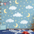 Cloud Moon and Star Wall Decals for Nursery Bedroom Playroom