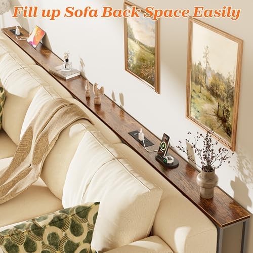 SUPERJARE 118.1 Inch Sofa Table with 2 Power Outlets and USB-C Port