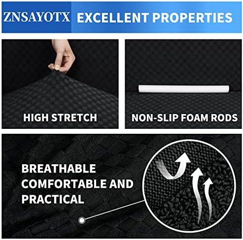 ZNSAYOTX 1 Piece Jacquard Couch Covers for 2 Cushion Couch High Stretch Loveseat Slipcover for Pets Dogs Anti Slip Love Seat Sofa Slipcover Furniture Protector (Loveseat, Black)