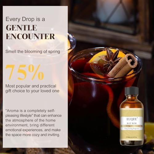 EUQEE Bay Rum Fragrance Oil with Glass Dropper(2.02 Fl oz/60 ml)