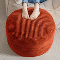 HIGOGOGO Round Stuffed Pouf Ottoman, Corduroy Poufs with Foam Chunk Filling, Furry and Fluffy Pouf Foot Stool Storage Ottoman, 20 X 15 Floor Poufs Foot Rest for Living Room, Terra Cotta