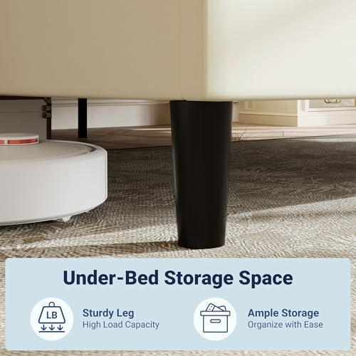 Allewie Queen Platform Bed Frame with Velvet Upholstered Headboard
