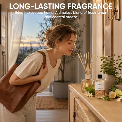 Lopeie Resort Fragrance Oil–Essential Oil for Diffuser, Air Freshener & Room Spray – Long-Lasting with Notes of Lemon,Jasmine，for Ultrasonic & Waterless Diffusers, 8.5 fl.oz