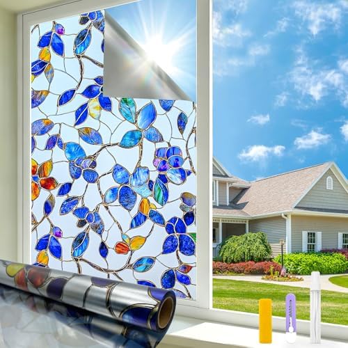24H Privacy Heat Insulation Static Cling Decorative Glass Film24x78.7in