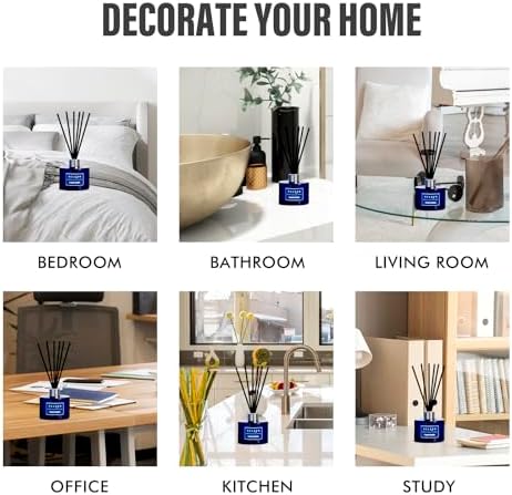 Xcleen Reed Diffuser Set, 6.7Oz French Vanilla Scented Oil Diffuser for Home & Office Decor, Air Freshener for Anyroom