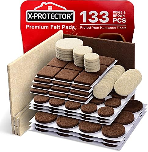 Felt Furniture Pads X-PROTECTOR 133 PCS Premium Furniture Pads - Felt Pads