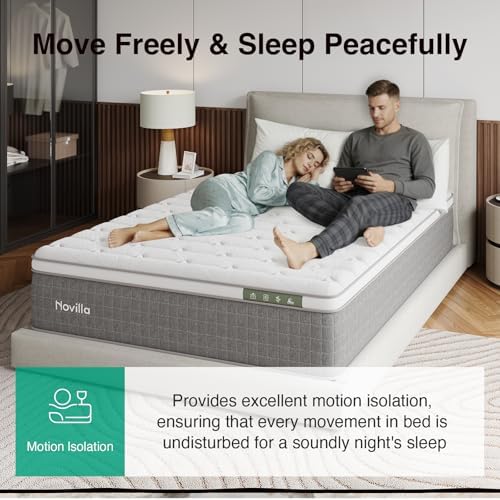 Novilla 14 Inch Queen Size Mattress,Hybrid Queen Gel Memory Foam Mattress