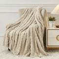 Aganear Fleece Throw Blanket for Couch, Fall Boho Blankets,50"x60" Khaki