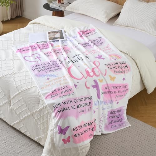 Christian Gifts for Women – “I Am a Child of God” Scripture Blanket with Bible Verses, Soft Fleece Religious Throw, Inspirational Faith Gift for Girls & Teens, Baptism, Birthday