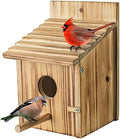 NATUREYLWL Wooden Birdhouse with Lift-Up Front Cleaning Door